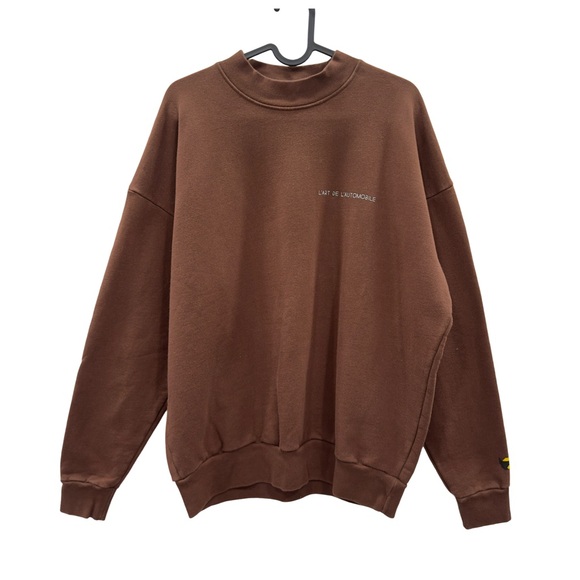 KAR L’ART DE L’AUTOMOBILE Sweater Men's M Brown KMP Graphic Car Crewneck Cotton - Picture 2 of 9